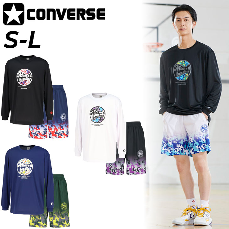 長袖Tシャツ ハーフパンツ メンズ プリントT プラクティスパンツ セットアップバスケットボール スポーツウェア 吸汗速乾 スポーツTシャツ ショートパンツ/CB252366L-CB252866