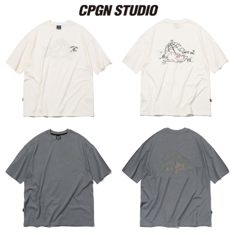 【CPGN STUDIO】23SS★ Happy Voyage Embroidery Short Sleeve T CPGN STUDIO】 Happy Voyage Embroidery Short Sleeve Tee T