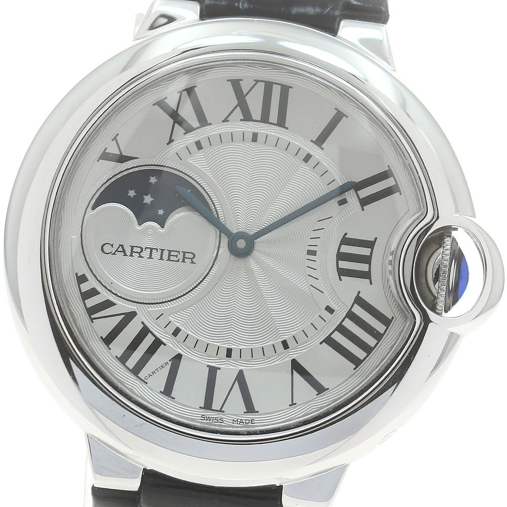 カルティエ CARTIER WSBB0020 バロンブルー ドゥ カルティエ ムーンフェイズ 自動巻き メンズ 保証書付き_882808【中古】