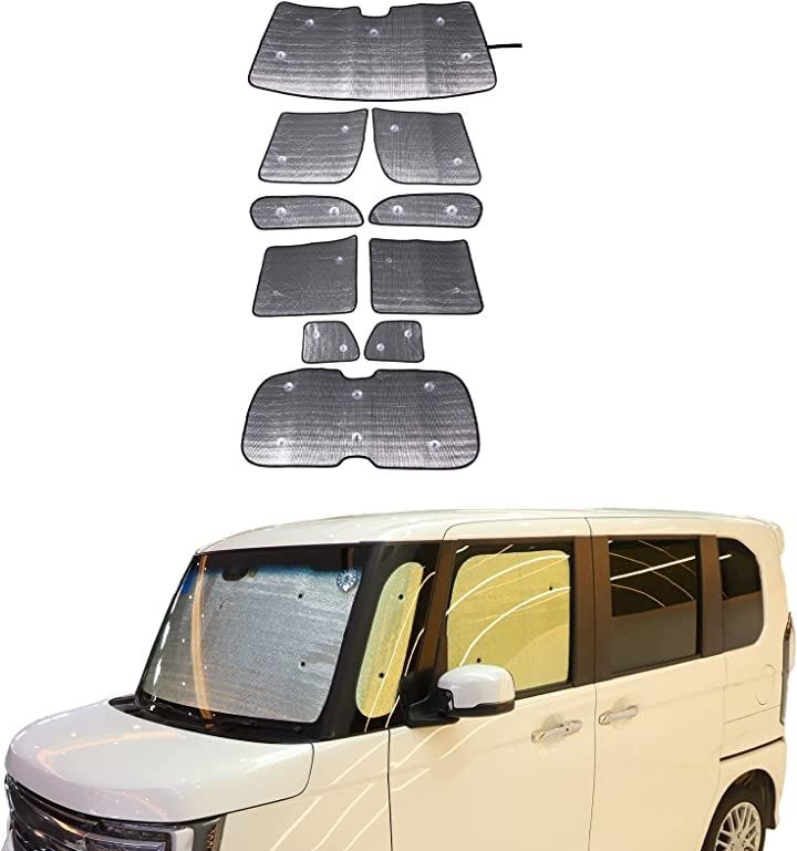 ホンダ N-BOX JF3 JF4 2017-2021に対応 車用サンシェード 日焼け対策 折り畳み式(全窓サンシェード)