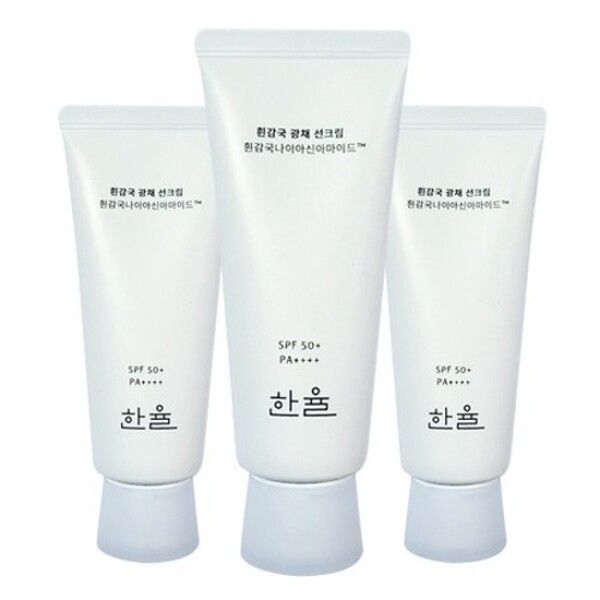 ハンユル 白柿菊 つや消し 日焼け止め サンクリーム 70ml SPF50+ 3個