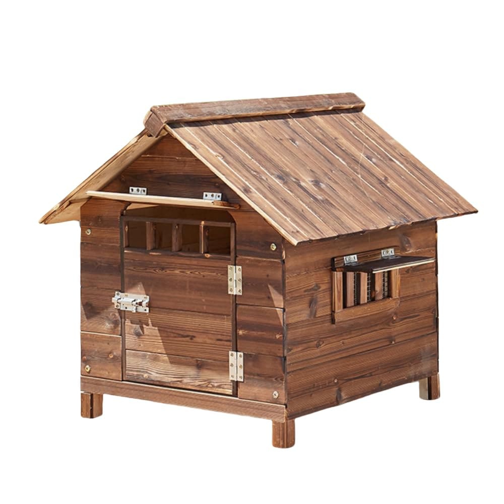 犬小屋 犬舎 木製 屋外 ハウス ペットハウス オールシーズン 通気 防風 防雨雨よけ 日焼け対策 組み立て簡単 休憩所 室外 ペット用品 小型犬 中型犬 屋外用 屋外用防雨耐腐食犬小屋 オールシー