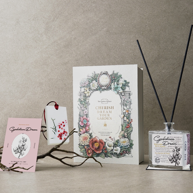 【公式】ザ・ガーデン誕生花ディフューザー 2月の花 シンビジウム・ドリームの香り ギフトセット 350ml