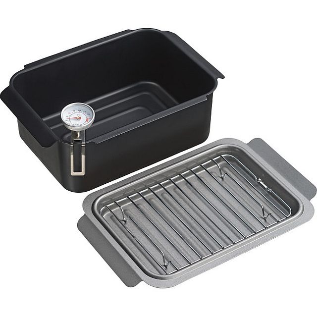 ポコフリット 角型揚げ鍋ワイド（温度計/アミ付） RB-2927