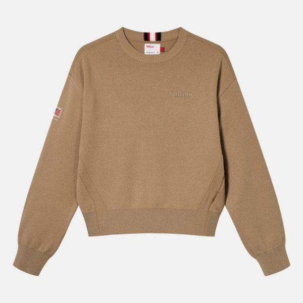 長袖Tシャツ VQA W241002GTL22-BEG 女性 ラウンドネック 長袖セーター