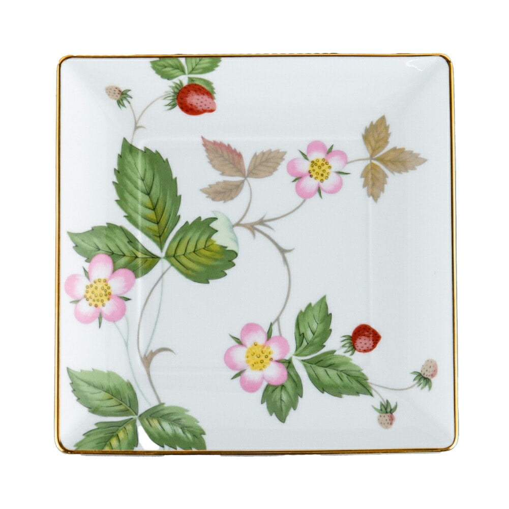 スクエアトレイ ワイルドストロベリー 食器 皿 化粧箱入り お皿 正方形 角皿 取り皿 小皿