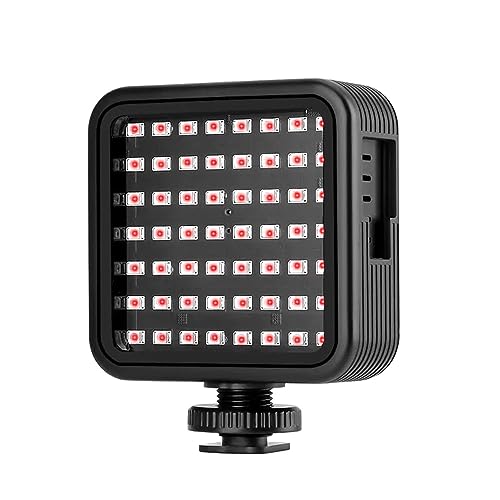 Xtahdge LN-5 ミニ IR ナイトビジョンライト 赤外線撮影ライト ビデオカメラ ビデオカメラ用 56 ライトビーズ 内蔵充電式バッテリー 3 つのコールドシューマウント付き Vlog ビデ