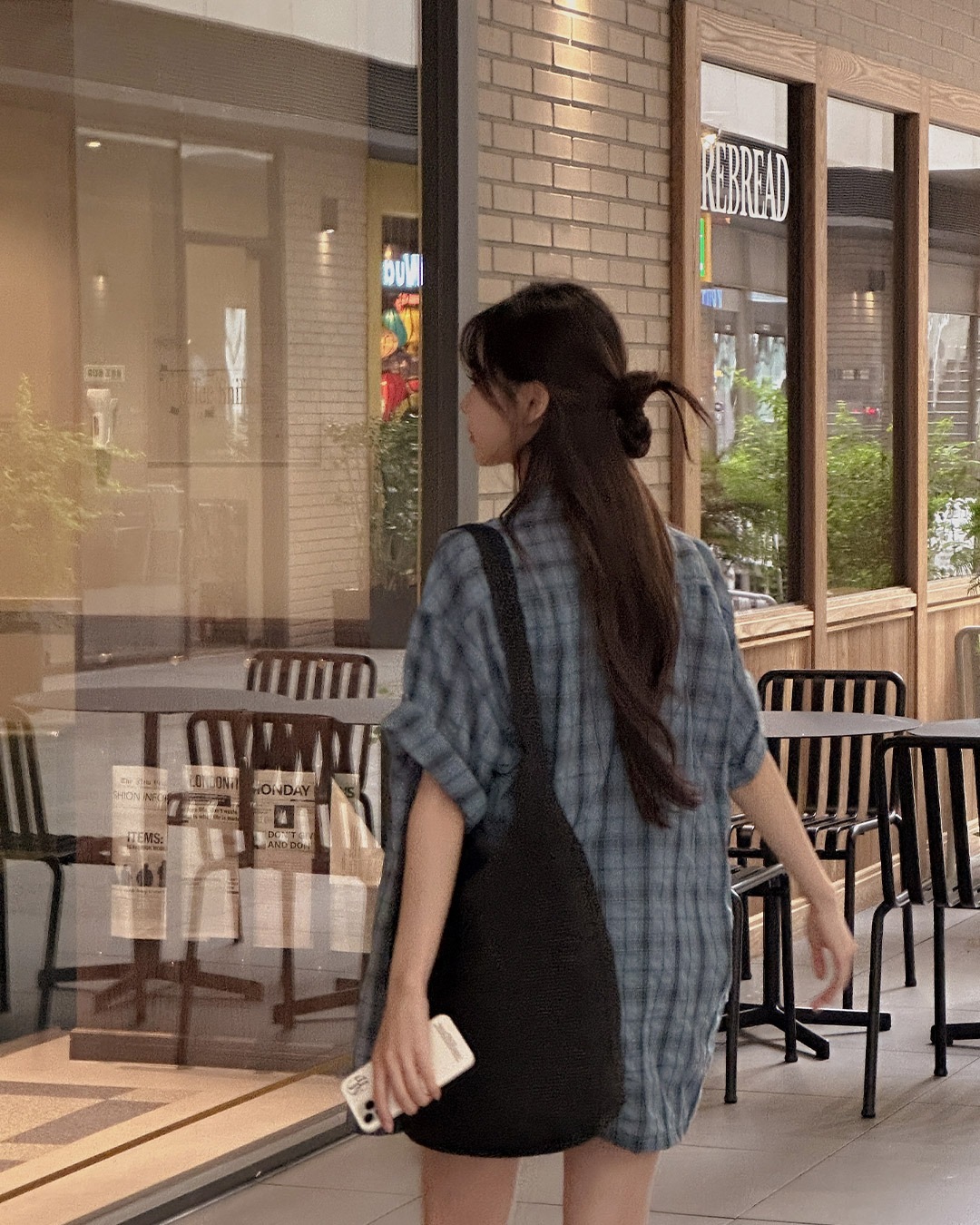 ミルチェック半袖シャツ韓国ファッション レディース 5,820円