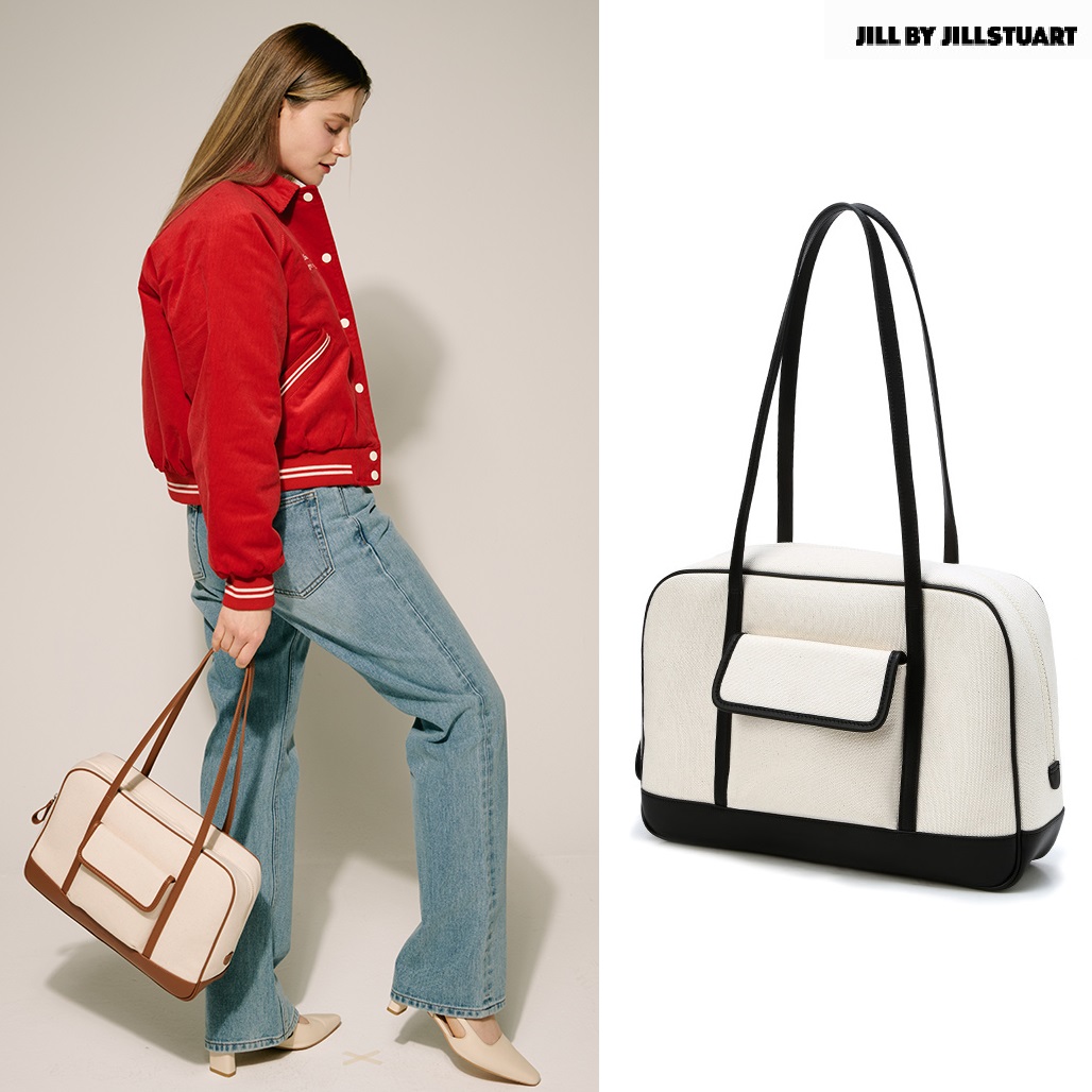 [23SS] Canvas pocket bowling bag 2色 新学期 新商品 学生ファッション 韓国ファッション 韓国人気 男女共用 学生バッグ デイリーバッグ ショルダーバッグ クロスバッ