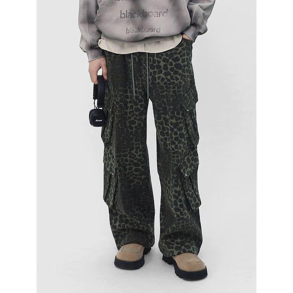 メンズレオパードカーゴパンツ 裾ストリング ワイドパンツ SABMP001_P391197672