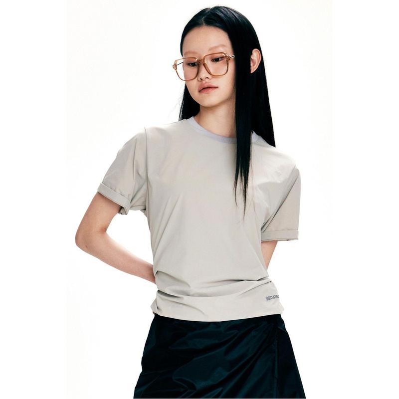 [] 女性半袖ラウンドTシャツ（SET UP）TVTCM24694LBE
