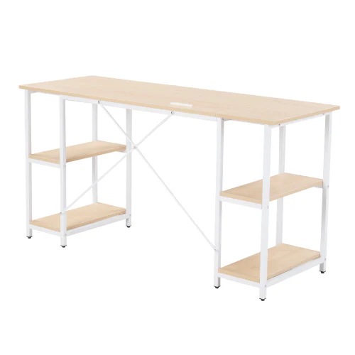 オフィスチェア+パソコンデスクセット シンプルデスク コンセント付き