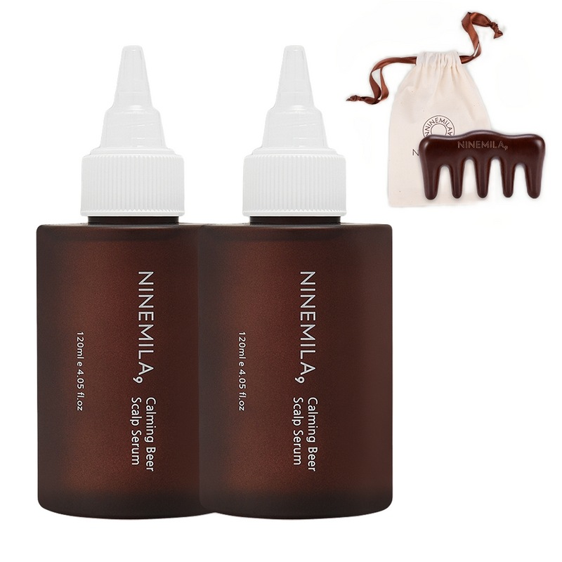 ナインミラーカミングビア（ビール酵母）頭皮栄養剤セラムアンプルパックバーベナ香120ml2個