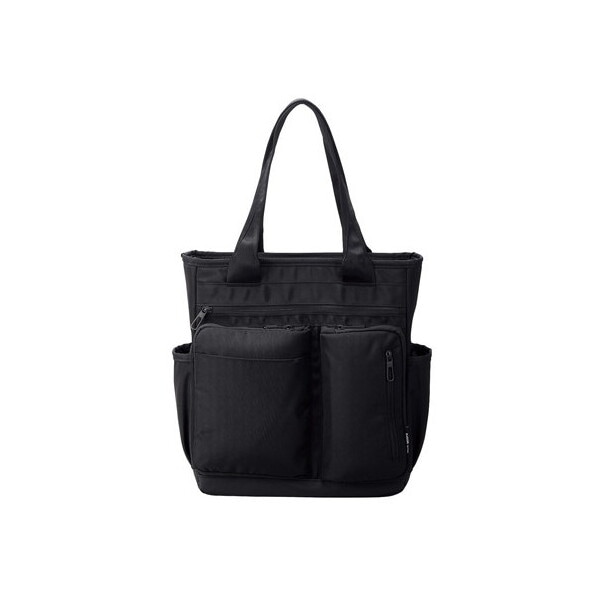 BM-TBSDBK ブラック トートバッグ ビジネスバッグ 15L ファスナー付き 撥水加工 14インチノートPC A4サイズ タテ収納 メーカー直送