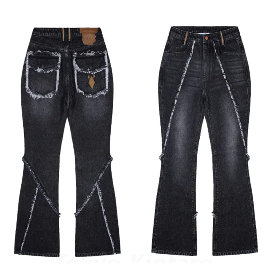 (W) CUT-OFF INCISION BOOTCUT DENIM PANTS (WXP019) 10,686円