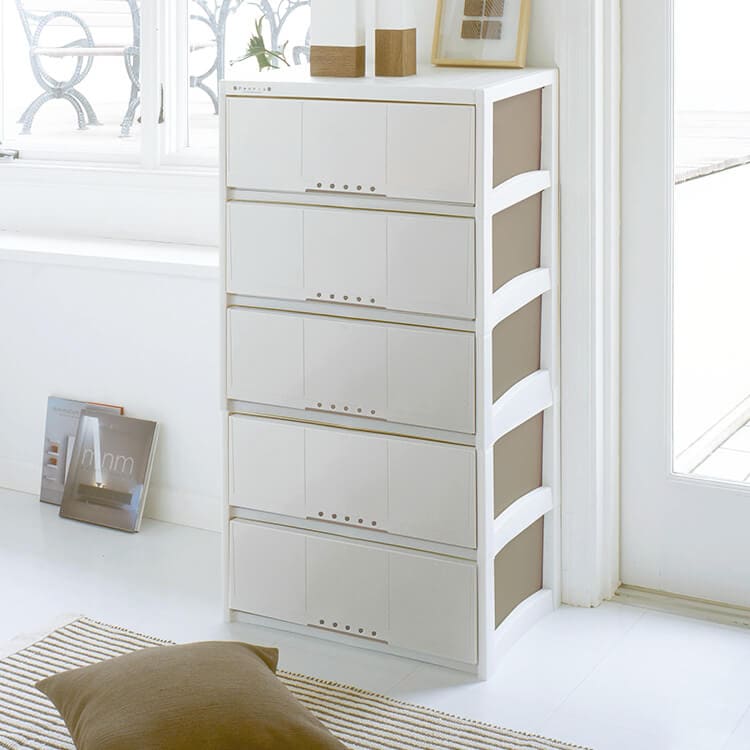 天馬 L-6005カプチ-ノ プロフィックス ルームケース　5段 幅60×奥行45×高さ115cm（カプチーノ） L6005カプチノ