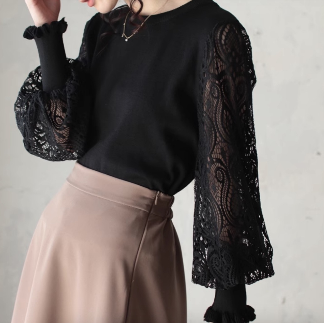 トップス シャツ ブラウス 長袖 レース かわいい 大人可愛い きれいめ カジュアル 上品 おしゃれ レトロ こなれ感 ラフ ガーリー ルーズ 個性的 クール モード系 エレガント 主役級 存在感