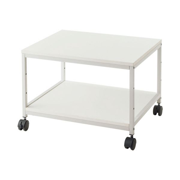 シンプルデスクワゴンN 2段 幅600x奥行485x高さ415mm ホワイト 1台