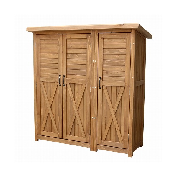 住まいスタイル 木製大型収納庫（三つ扉） ライトブラウン KTDS1600LBR メーカー直送