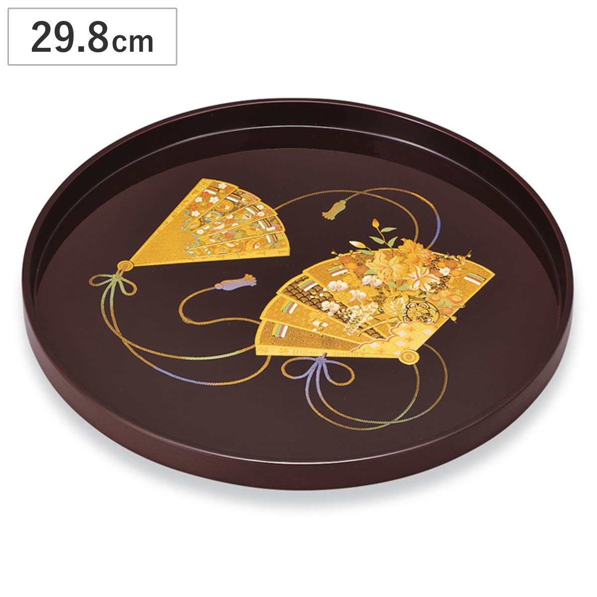 盆 100 丸盆 溜 天上の舞 29.8cm 樹脂 プラスチック 日本製 お盆 おぼんトレー トレイ 軽量 軽い 割れにくい 高級感 おしゃれ 和 和柄 和風 和食 和食器 和モダン 4,455円