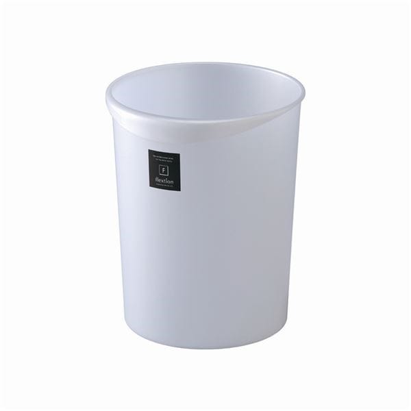 24セット スタイリッシュ ダストボックス/ゴミ箱 丸型 18L メタリックホワイト 材質：PP Nフレクション
