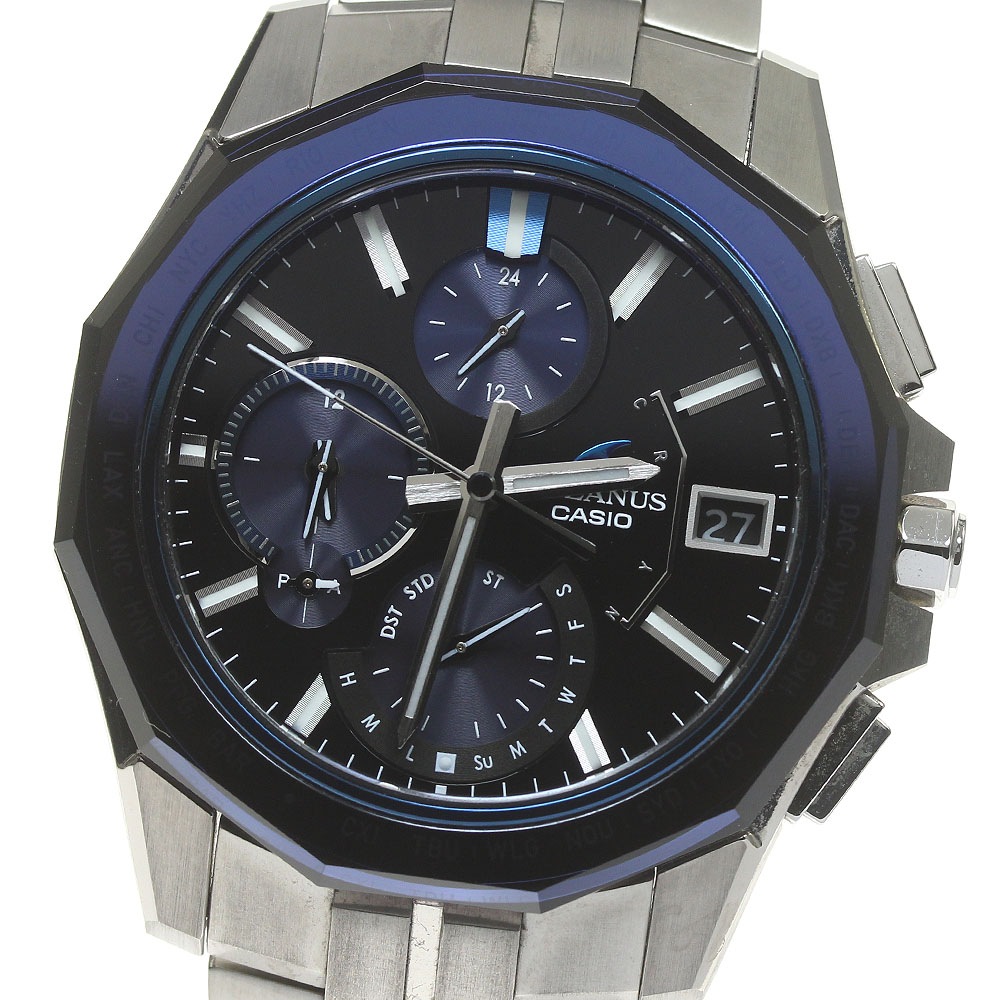 カシオ CASIO OCW-S6000-1AJF オシアナス マンタ デイト ソーラー電波 メンズ 美品 箱保証書付き_830266【中古】