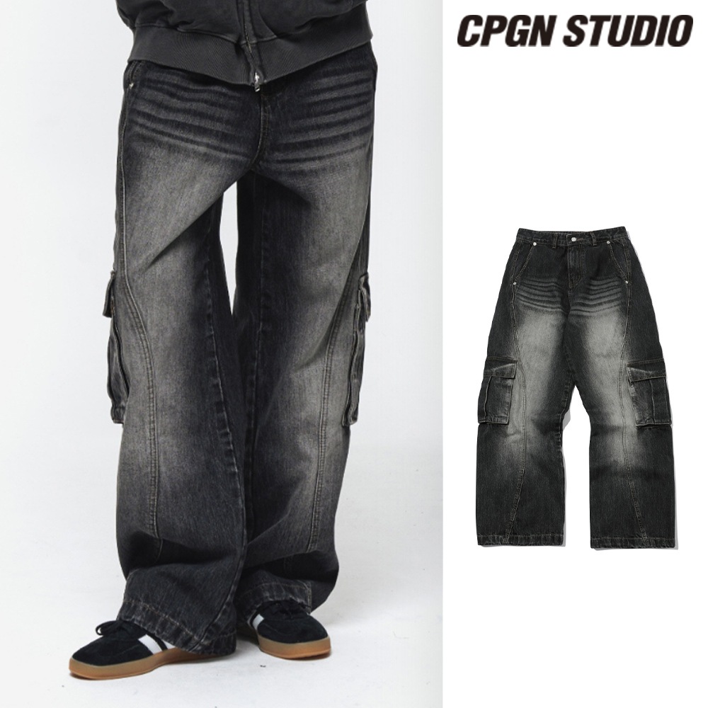 【CPGN STUDIO】 Cargo Curved Wide Denim Pants