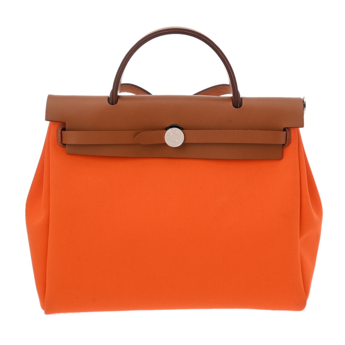 エールバッグ ジップ PM 2WAY オレンジ/ゴールド B刻印(2023年頃) レディース トワルミリタリー/ヴァッシュハンター ハンドバッグ ABランク 中古 銀蔵