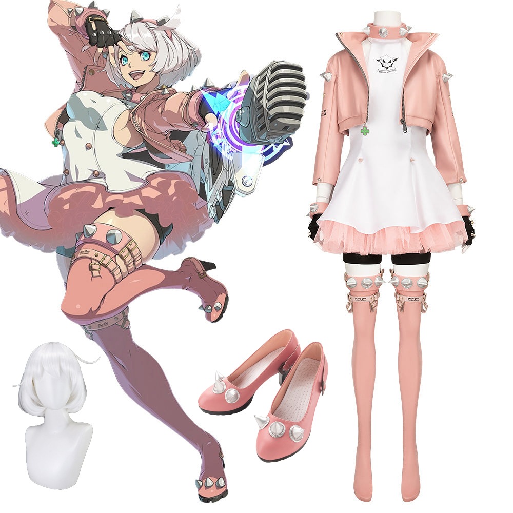 ギルティギア Elphelt コスプレ衣装,コスプレ靴 ,コスプレ衣装,コスプレウィッグ,ピンクの衣装,甘い夢,電車,エルフェルトバレンタインデー 21,601円