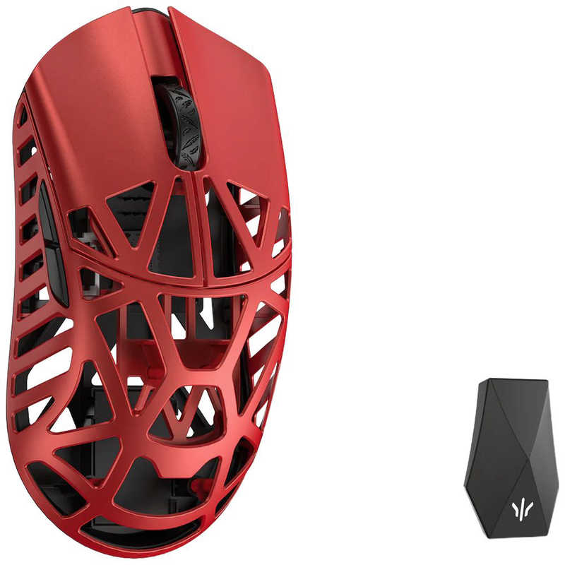 KIBU　ゲーミングマウス Beast X Max ［光学式 / 有線/無線(ワイヤレス) / 5ボタン / USB］ Red(Side slits)　WL-BXMAX-RED-O