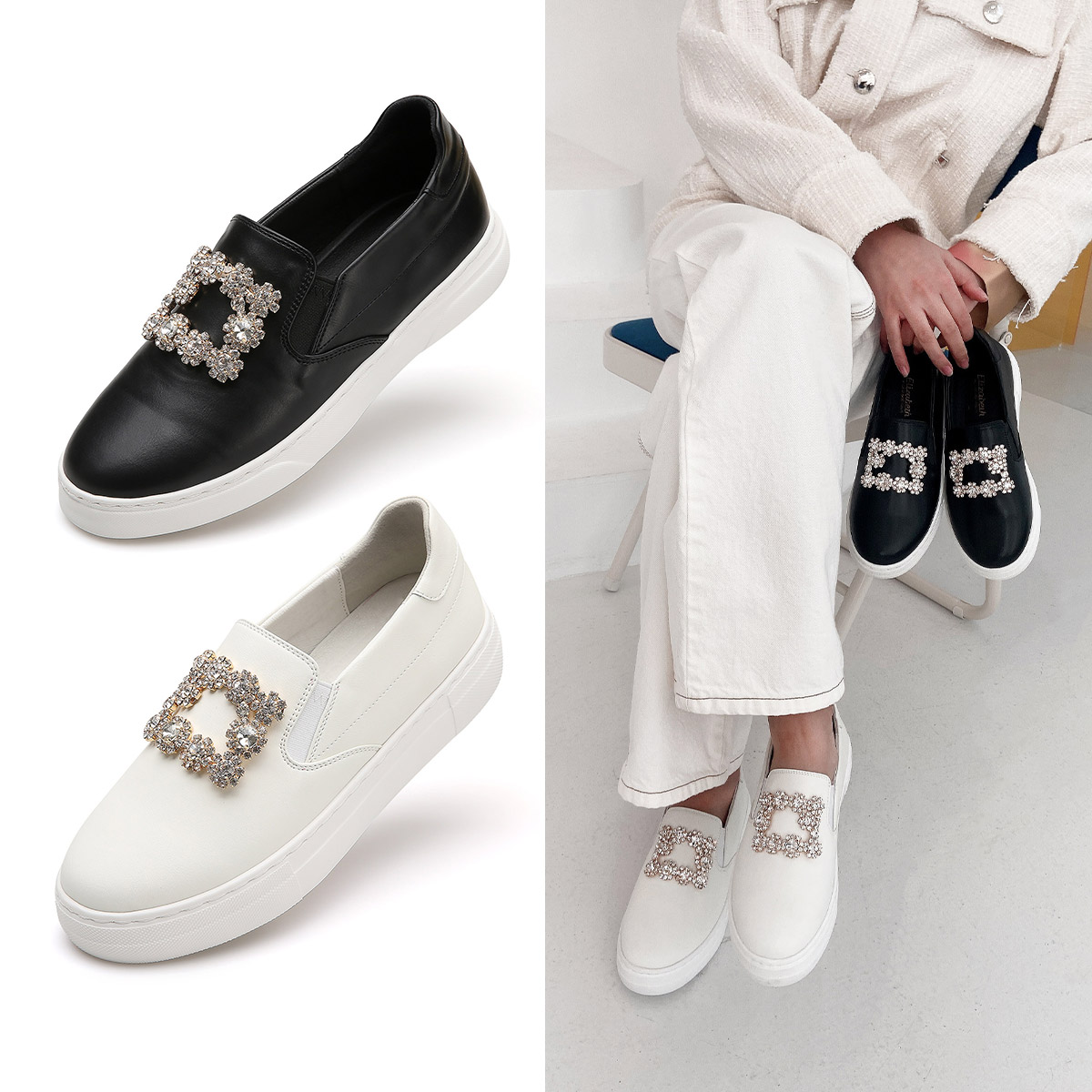 エリザベート スクエアキュービック スリップオン EL22807