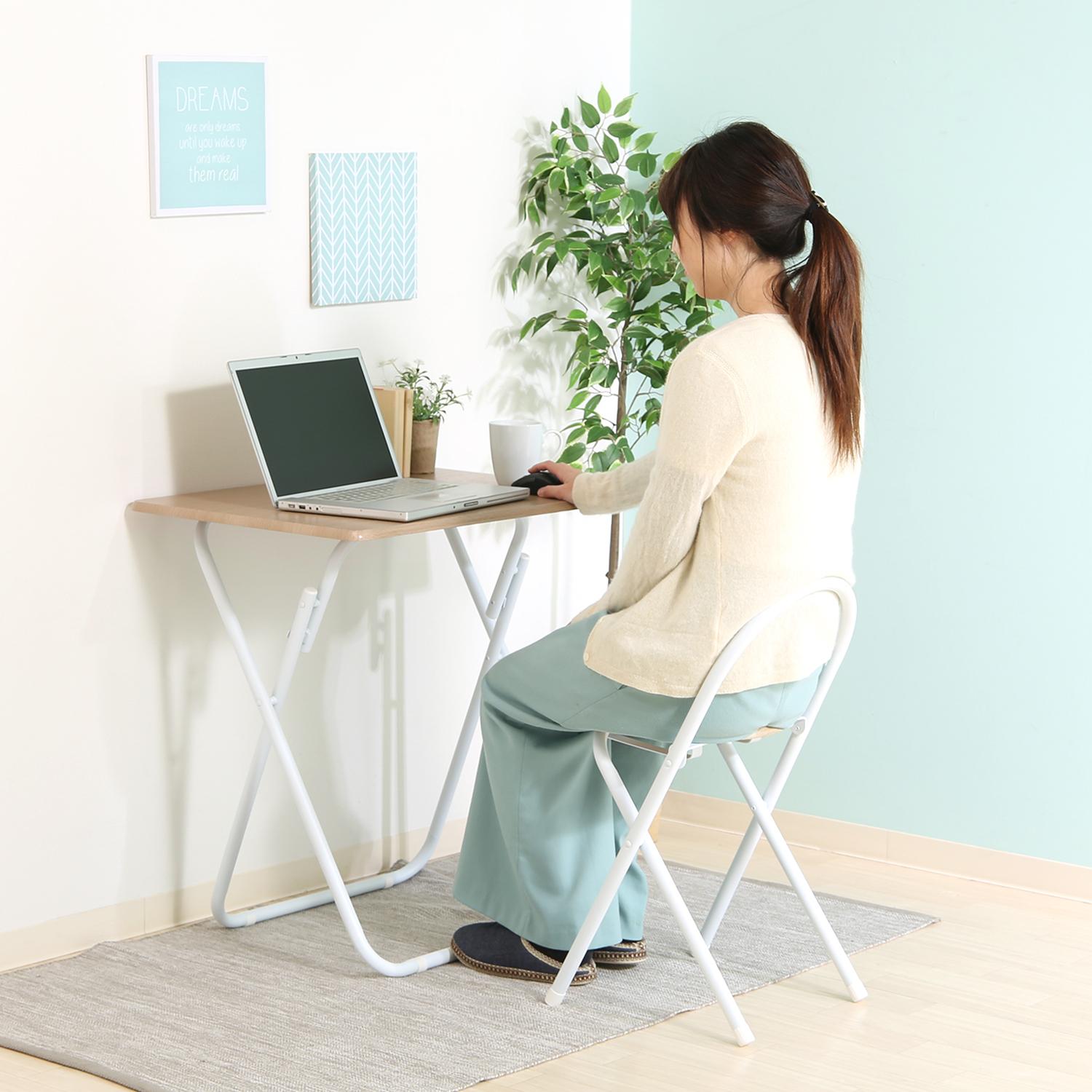 折りたたみ テーブルチェアセット ホワイト