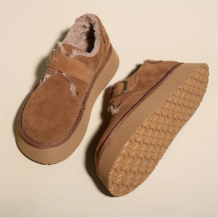 【全店任意2枚購入で100円OFF】防寒シューズ スノーシューズ レディース ウインターシューズ ムートン 裏起毛 裏ボア モカシン ラウンドトゥ スリッポン シューズ 履きやすい 防寒 冬 厚底靴