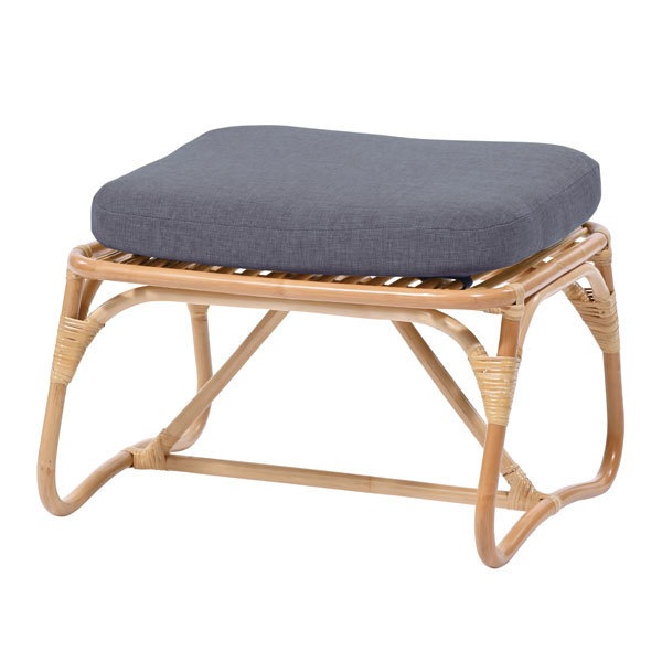 サンフラワーラタン S103NDL ローラタンスツール (クッション:ダークグレー) CALM シリーズ メーカー直送