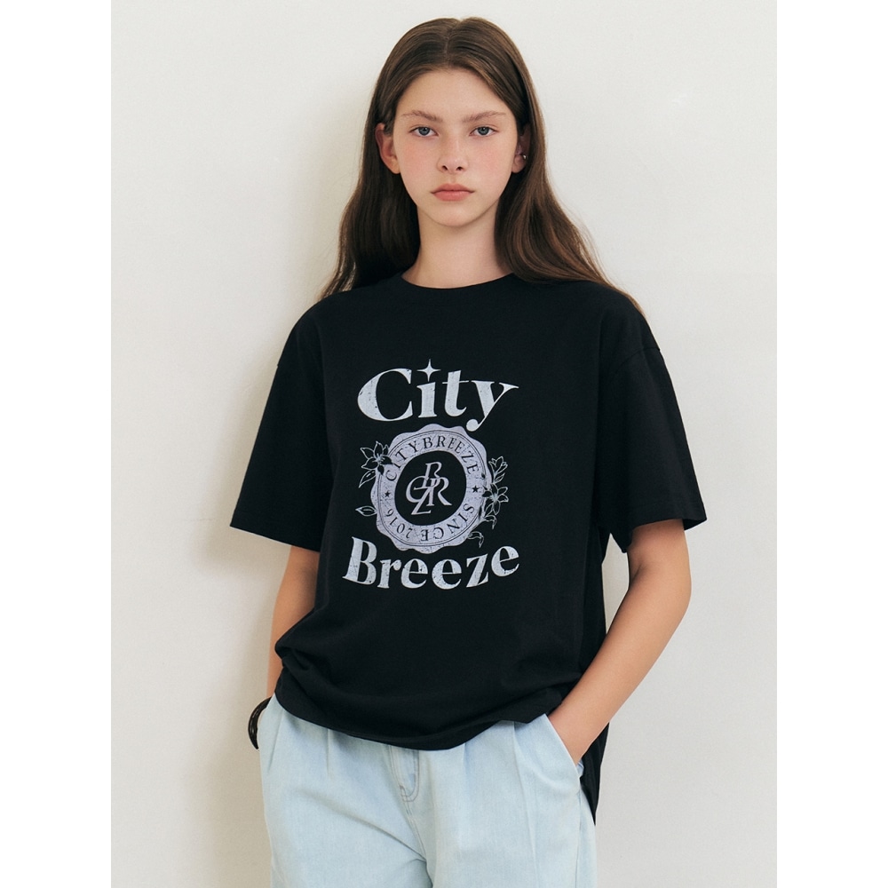 シティブリーズブリーズフラワーショートスリーブ T シャツブラック