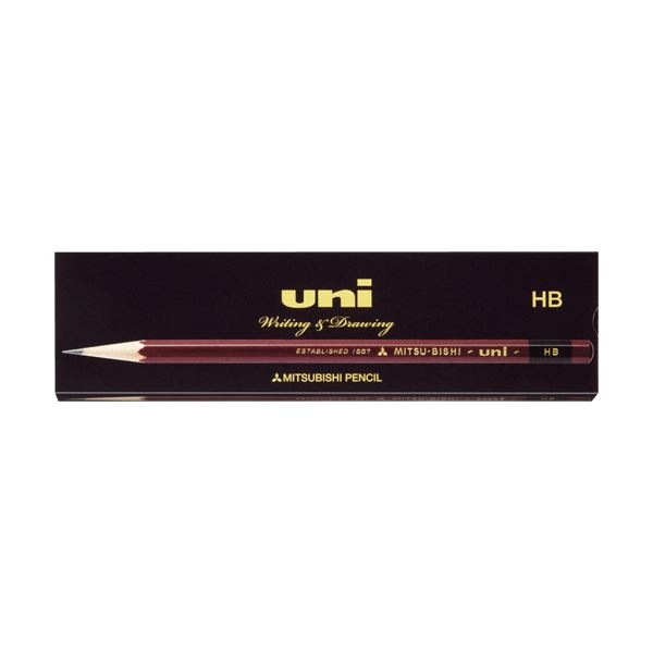 (まとめ) 三菱鉛筆 鉛筆 ユニ紙箱 HB UKHB 1ダース(12本) (×10セット)