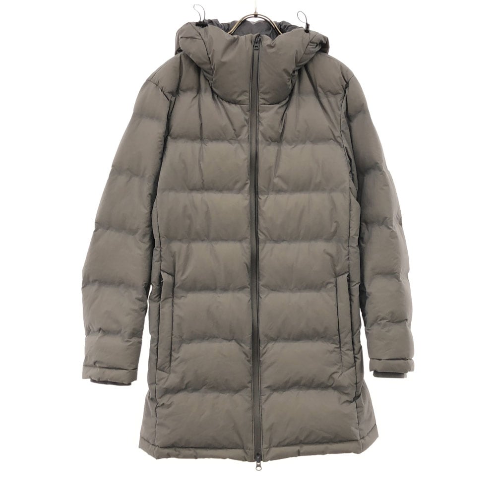 シームレス ダウンジャケット S グレー ダブルジップ メンズ