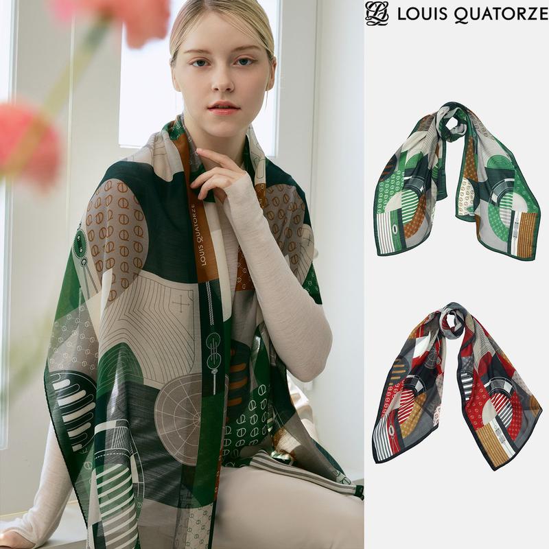 トレニュ ウールシルク ロングスカーフ 1ESL015