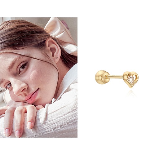 [14k gold]ラブリーキュービックピアス/SNSで人気 女性アクセサリー デイリーアクセサリー 韓国人気ジュエリー かわいいアクセサリー 韓国女性アクセサリー 韓国人気ブランド 韓国ファッション