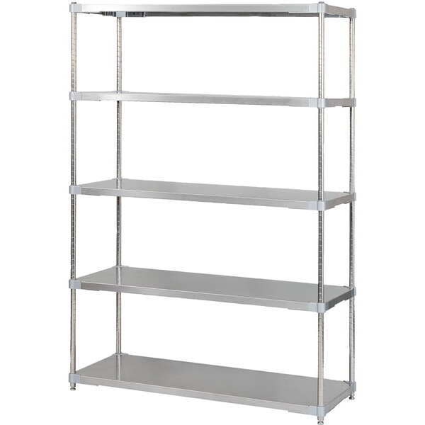 アイ・エル・シー GSS5-46120 燕三条製 PROFACE SUS304ステンレスソリッドシェルフ5段 460×1200×1800 SUS304ステンレスポール メーカー直送