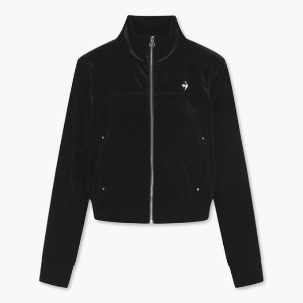 ジャケット JQS QP422OFTO1-BLK 女性 ベルベット スリムフィット スタンネック ジップアップ / BLACK