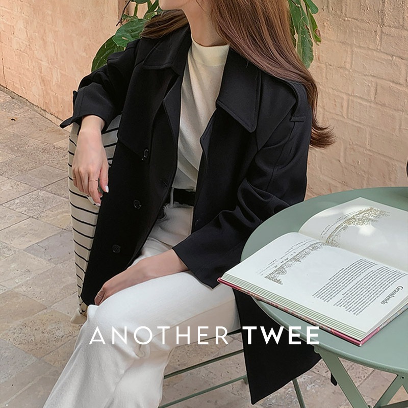 [tjk0417] 韓国ファッションハーフトレンチジャケット