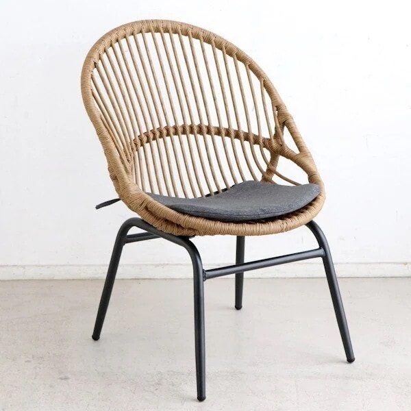 チェア 座面高43cm ラタン風 籐家具風 オーバルチェア アジアン リゾート 椅子