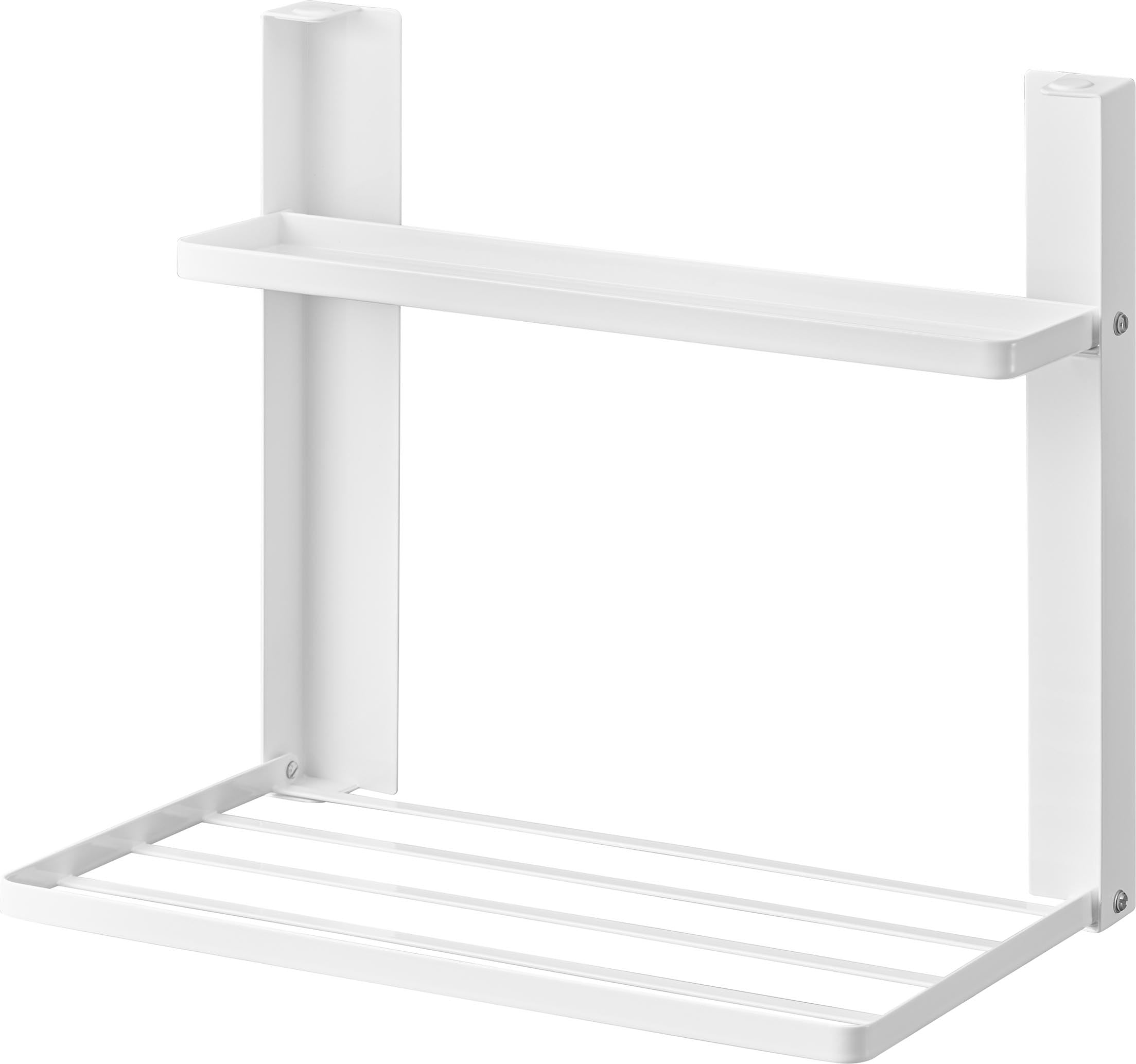山崎実業(Yamazaki) 洗濯機横 マグネッ ト折り畳み棚 2段 ホワイト 使用時：W41×D26×H36.5cm タワー tower 洗面所 収納ラック タオルラック 折りたたみラック 1717