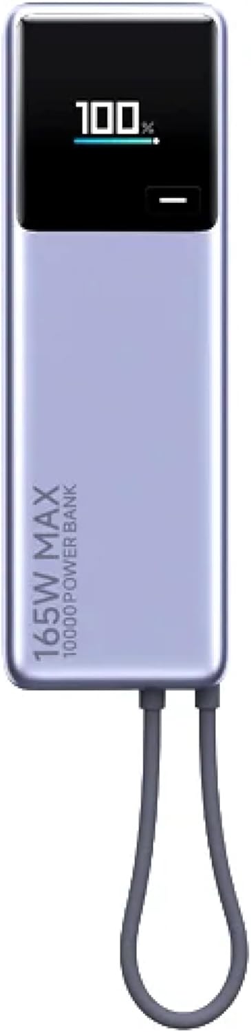 Xiaomi 165W Power Bank 10000【最大出力165W 2台同時超高速充電】USB-Cケーブル内蔵 小型 大容量 本体90W急速充電 カラーディスプレイに充電情報表示