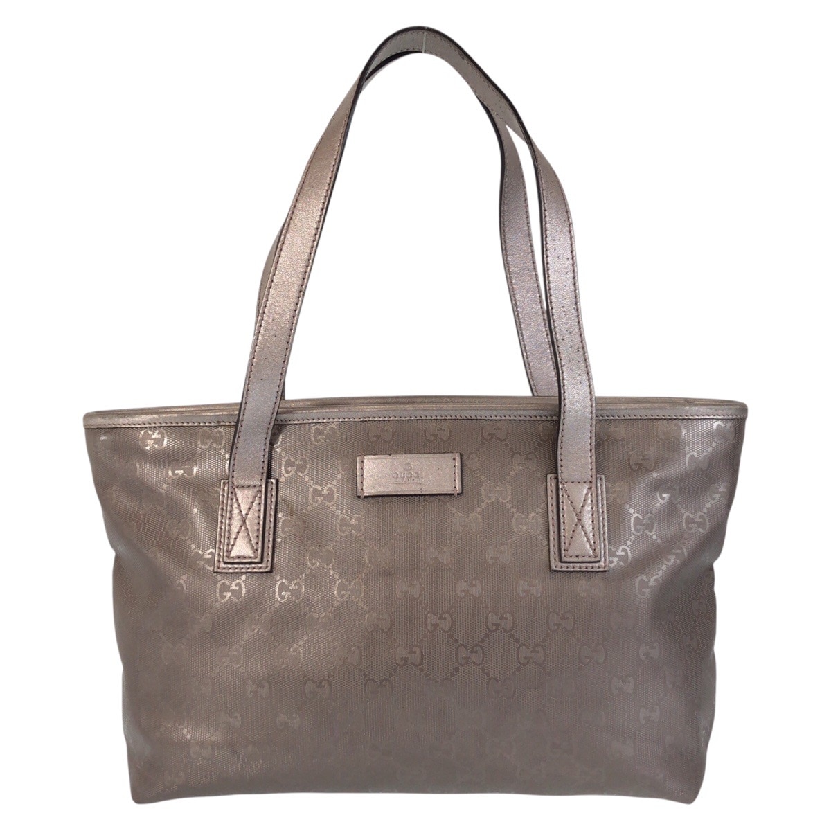 美品 GGインプリメ グレー PVC/レザー 211138 トートバッグ ショルダーバッグ レディース 500699