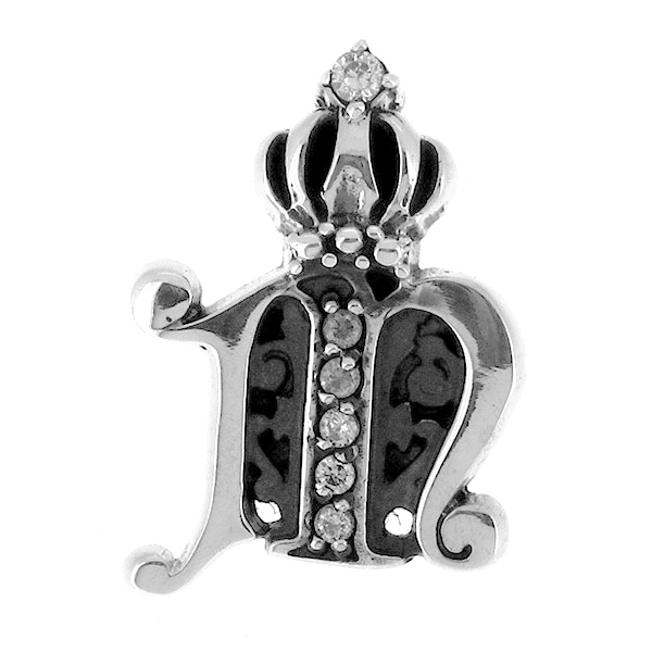 イニシャル ペンダントトップ ペンダントヘッド(チェーンなし) クラウン 王冠 ジルコニア