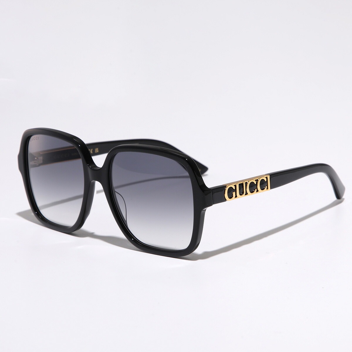 GUCCI グッチ サングラス GG1189S レディース スクエア型 メタルロゴ セルフレーム フルリム アイウェア 002/BLACK-BLACK-GREY