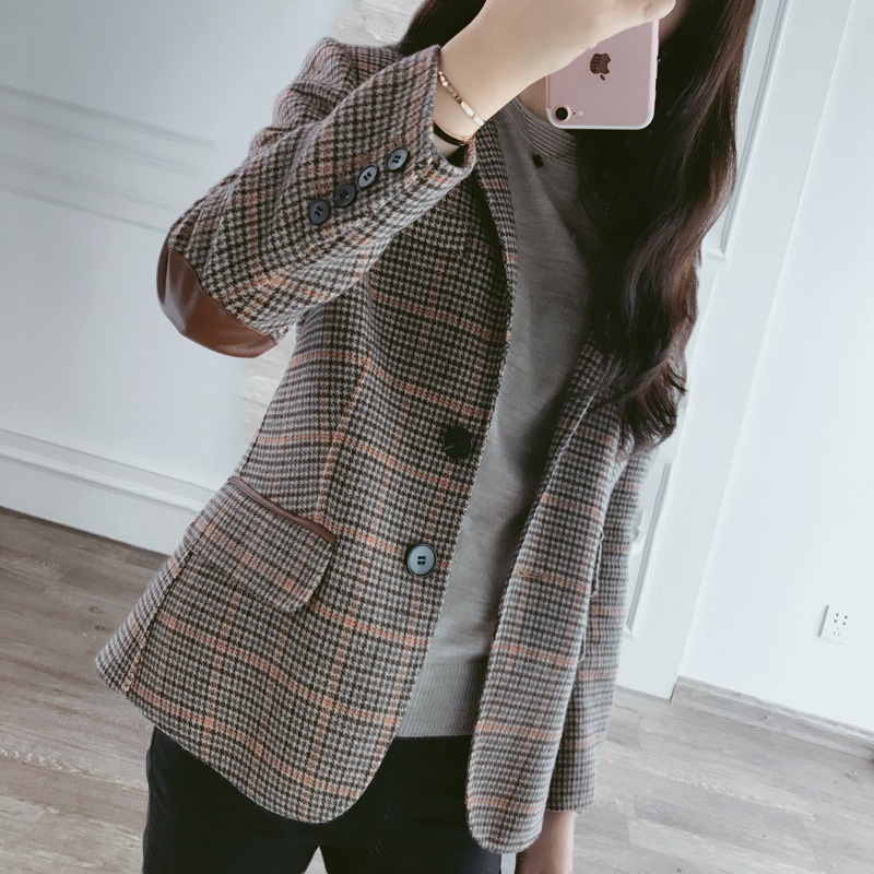 超目玉新品 レディース ジャケット チェック コート 秋 新作 オシャレ ファッション きれいめ 着痩 冬 レトロ アウター 通勤 ミディアム丈コート