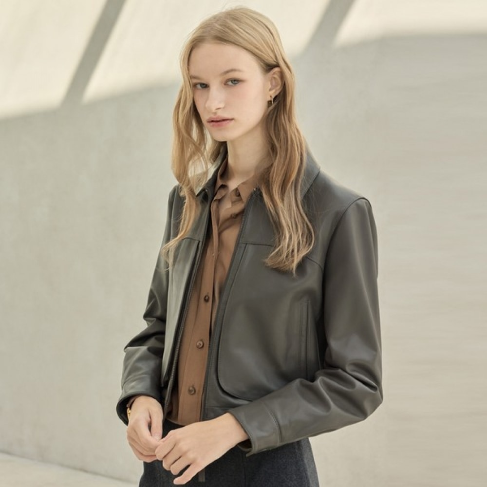 (リアーナニューヨーク) クロップドカラーシープスキンジャケット